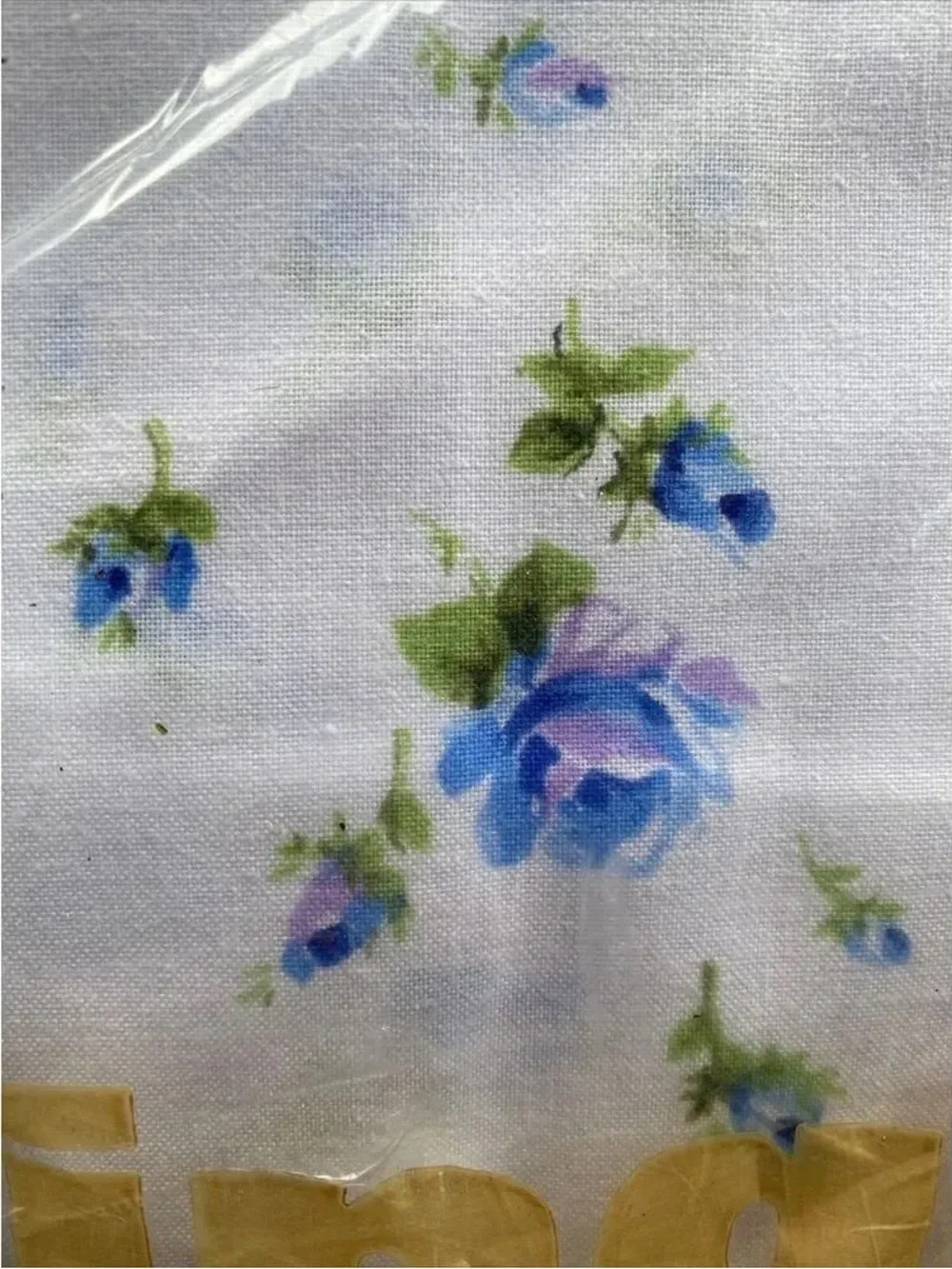 Blue Floral Fitted Sheet - White